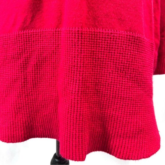 Cyrus red cowl neck brushed and waffle knit mixed sweater top size 2X - Picture 5 of 9